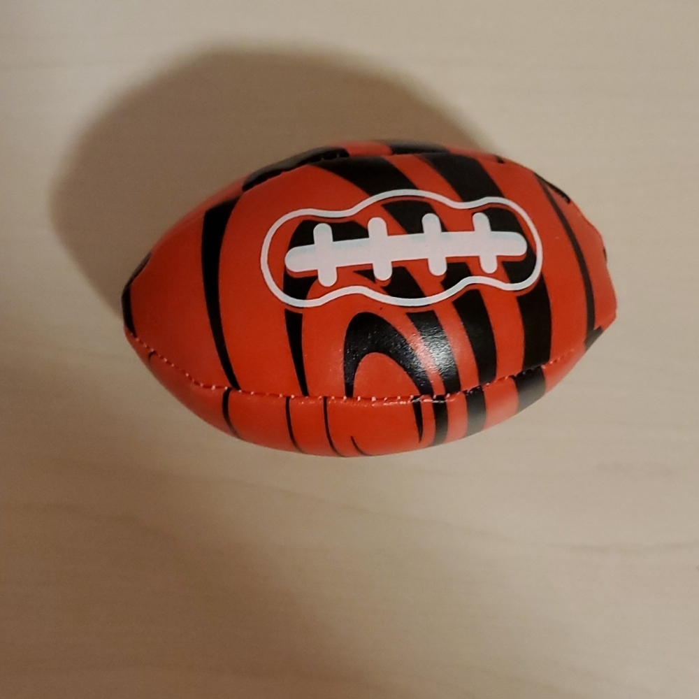 Squeezable Plastic Red and Black Swirled Football